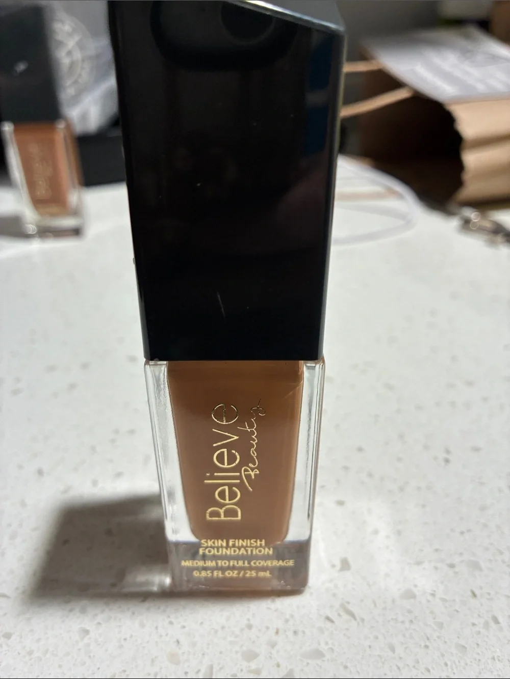 Believe Beauty Skin Finish Foundation — Warm Medium Brown